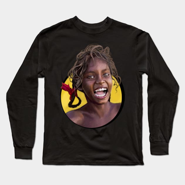 Aboriginal girl Long Sleeve T-Shirt by xzaclee16